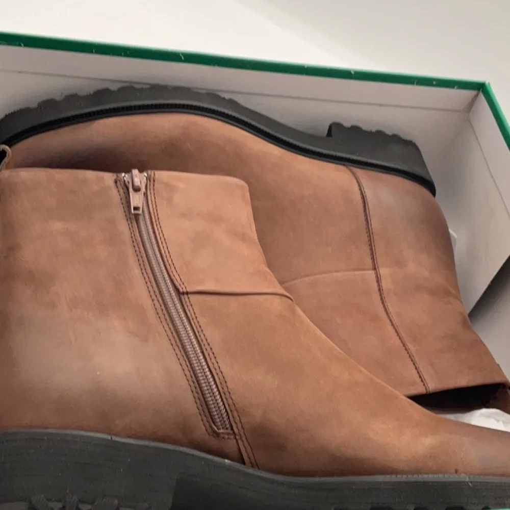 NWT David Tate Womens Damila Brown Zipper Leather‎ Booties 9.5 M